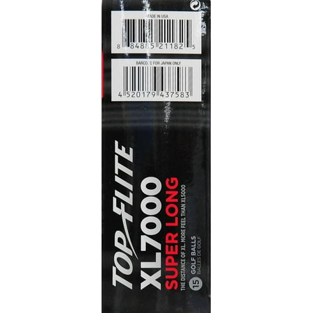 Top Flite XL 7000 Super Long Golf Balls, 15ct