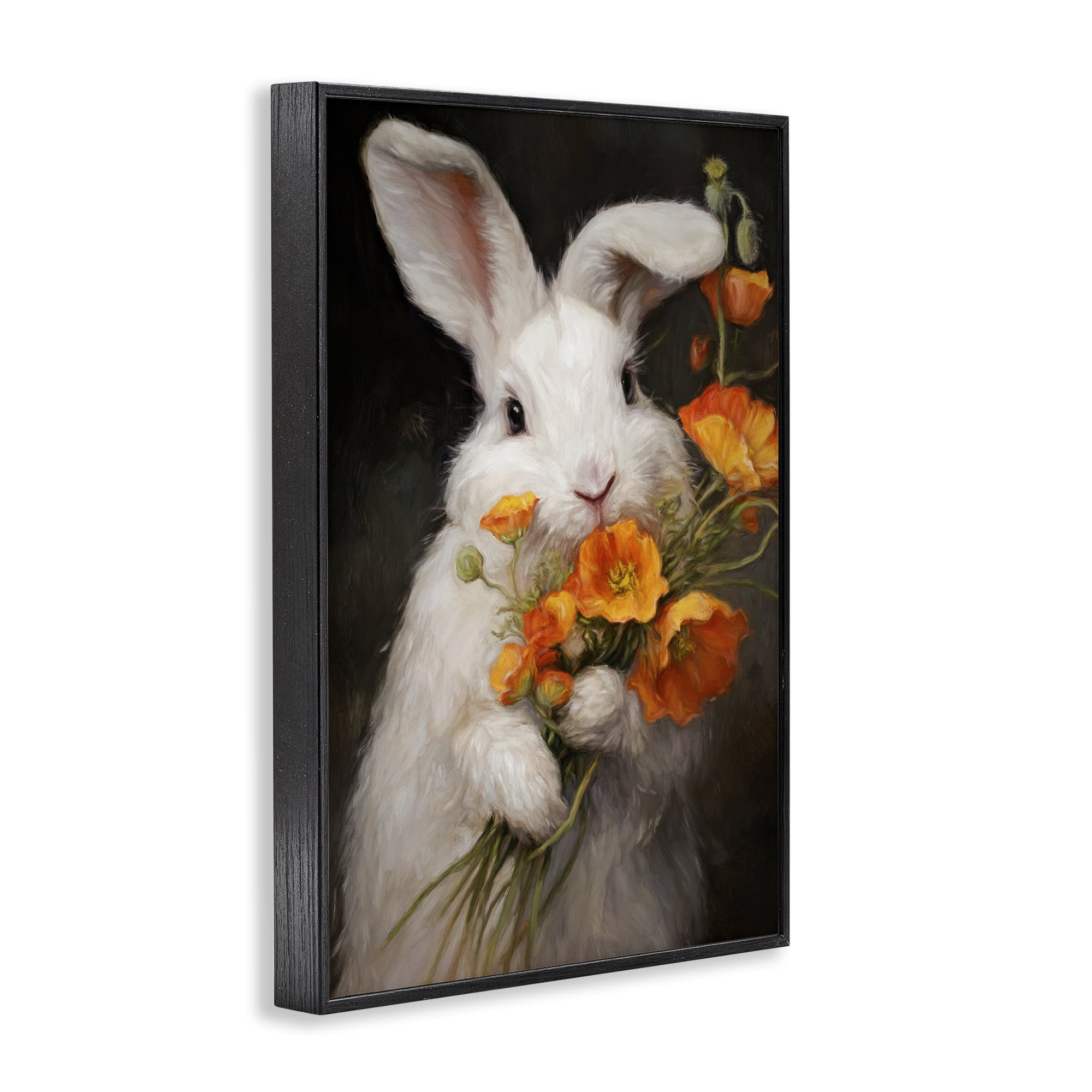 Stupell Industries Floppy Loves Her Poppies Black Framed Giclee Art, design by Tina LeCour
