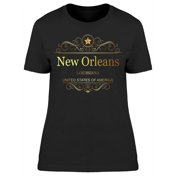 New Orleans, Vintage Frame Art T-Shirt Women -Image by Shutterstock, Female Medium