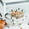thumbnail image 2 of Taza de desayuno de vidrio transparente con asa, taza de leche de 15 onzas, lindo patrón de cactus, 2 of 4