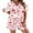 Heart Print, variant on Ekouaer Womens Silk Satin Pajamas Sets 2 Piece Short Sleeve Sleepwear Button Down Top and Shorts Pjs Lounge Wear Sets TW107 XXL