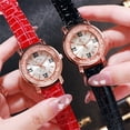 thumbnail image 3 of YZZZJZQL Women Watch Fashion Elegant Ladies Pu Leather Leather Waterproof Quartz Wristwatch Red, 3 of 4
