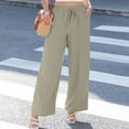 thumbnail image 6 of Lmnyox Wide Leg Trousers for Women Flowy High Waist Drawstring Lounge Pants Summer Casual Palazzo Pants, 6 of 7