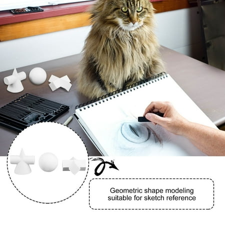 

WHAMVOX 3 Pcs Geometry Model Shapes Solid Contemporary Student White