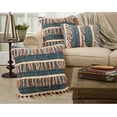 thumbnail image 2 of Fennco Styles Bohemian Block Print Embroidered Decorative Fringe Throw Pillow, 2 of 7