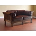 thumbnail image 6 of Crafters and Weavers Arts and Crafts Leather Loveseat in Chestnut, 6 of 11