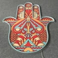 thumbnail image 3 of Handmadetneonsign Hamsa Neon Sign, Hamsa Hand Decal Printed Wall Art Decor, Power Hand Room Wall Decor, 3 of 5