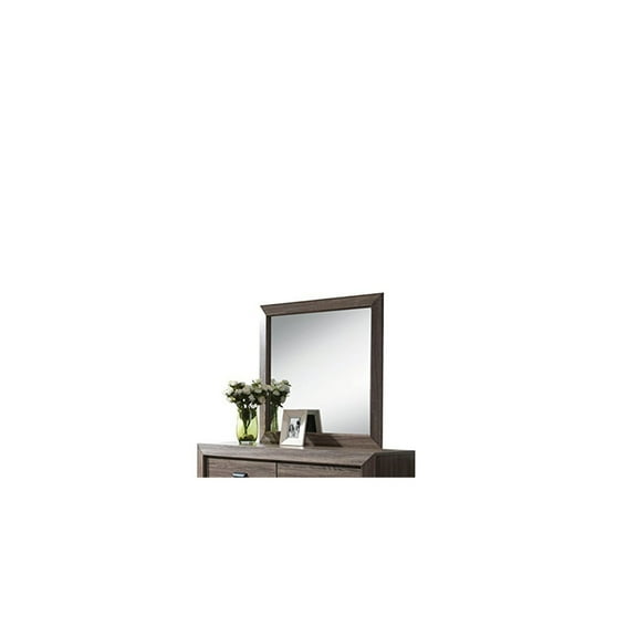 Rustic Wall Mirror - Gray Grain Finish, Farmhouse Decor, Bathroom Vanity Mirror, Living Room Accent