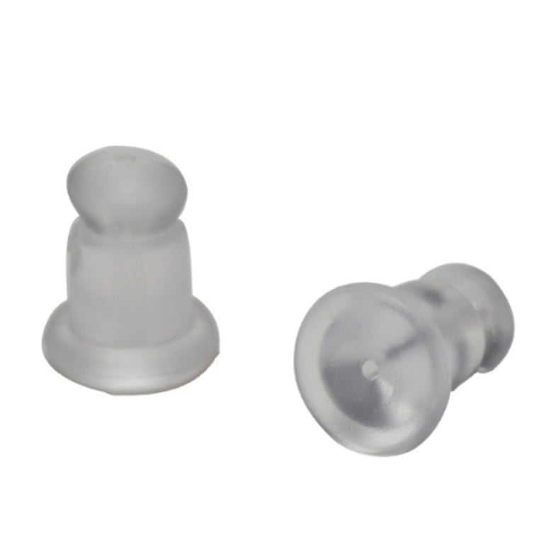 200pc Clear Soft Plastic Earring Back Stopper Ear Nuts Soft Clear Earring  Backs Safety Bullet Clutch Stopper 4x4mm Hole: 1mm