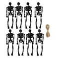 thumbnail image 1 of Minifiguras de esqueleto para Halloween, figuritas coleccionables de 14cm, manualidades colgantes para fiesta, decoración de Halloween en miniatura, 8 Negro, 1 of 9