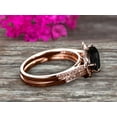 thumbnail image 3 of 2.55 Carat Black Diamond Moissanite Engagement Ring On 10k Rose Gold With V-Shape Matching Wedding Band Anniversary Ring HALO Cushion Cut Black Diamond Moissanite, 3 of 5
