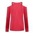 thumbnail image 5 of Blouse Ample à Manches Longues et Col en V pour Femme, Imprimé Électrocardiogramme d'Automne, Épaules Dénudées, 5 of 5