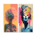 thumbnail image 2 of Designart "Iconic Polaroid Pop Art Vintage Woman Portrait I" Woman Pop Art Wall Art Set Of 2 - Glam Pink Gallery Wall Set For Home Decor, 2 of 6
