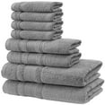 thumbnail image 2 of Qute Home Spa & Hotel Towels 8 Piece Towel Set, 2 Bath Towels, 2 Hand Towels, and 4 Washcloths - Grey, 2 of 2