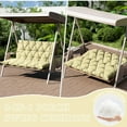 thumbnail image 6 of Snubbull Swing Replacement Cushion, Outside Bench Cushion with Backrest, 1-2 Seater Cushion with 6 Ties for Outdoor Furniture, 47 x 40 x 5 inches Porch SwingCushion Garden Bench, Light Yellow, 6 of 7