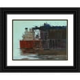 thumbnail image 1 of Bansemer, Roger 14x11 Black Ornate Wood Framed with Double Matting Museum Art Print Titled - Iron Ore Dock, 1 of 4