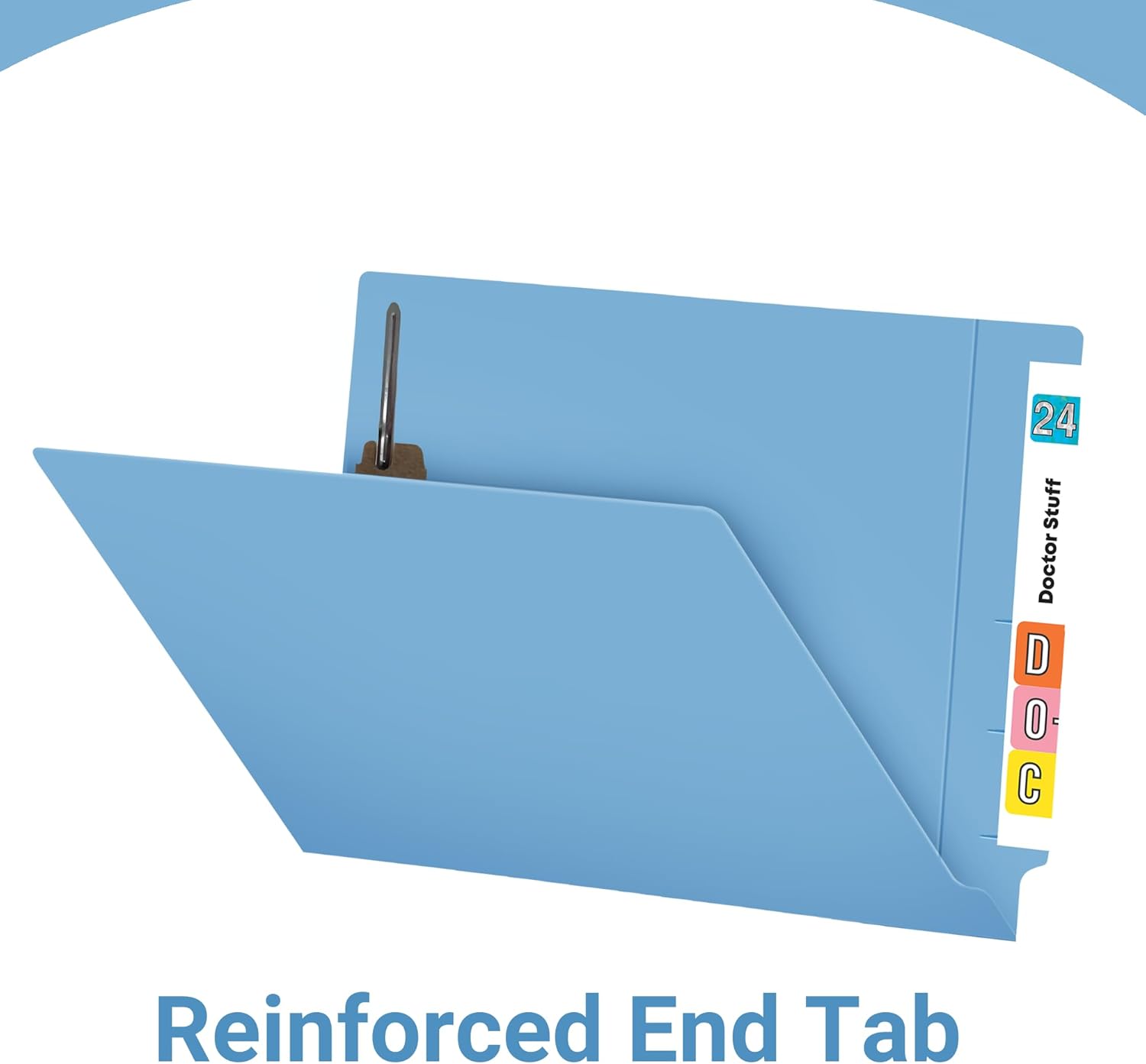 Blue File Folders, Made, , Two 2" Bonded Fasteners, Durable 11pt, Reinforced End Tab File Folders with 2 Prongs, Colored Office & Medical Charts Patient Chart, Box of 50