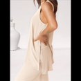thumbnail image 4 of Conjunto de Dos Piezas para Mujer, Verano 2025, Camiseta Holgada Informal con Pantalones Anchos, Chándal A Juego. Crema XL, 4 of 7