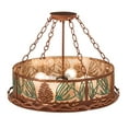 thumbnail image 6 of Meyda Tiffany 29393 Mountain Pine 4 Light 22" Wide Semi-Flush Drum Ceiling Fixture - Rust, 6 of 7