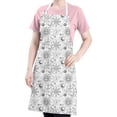 thumbnail image 5 of White Sun Moon Star Pattern Apron-Garden Aprons for Women with Pockets-Cotton Linen Waterproof Kitchen Cooking Gardening Aprons Adjustable for Kitchen,Cooking,BBQ and Salon 33x27 Inch, 5 of 7