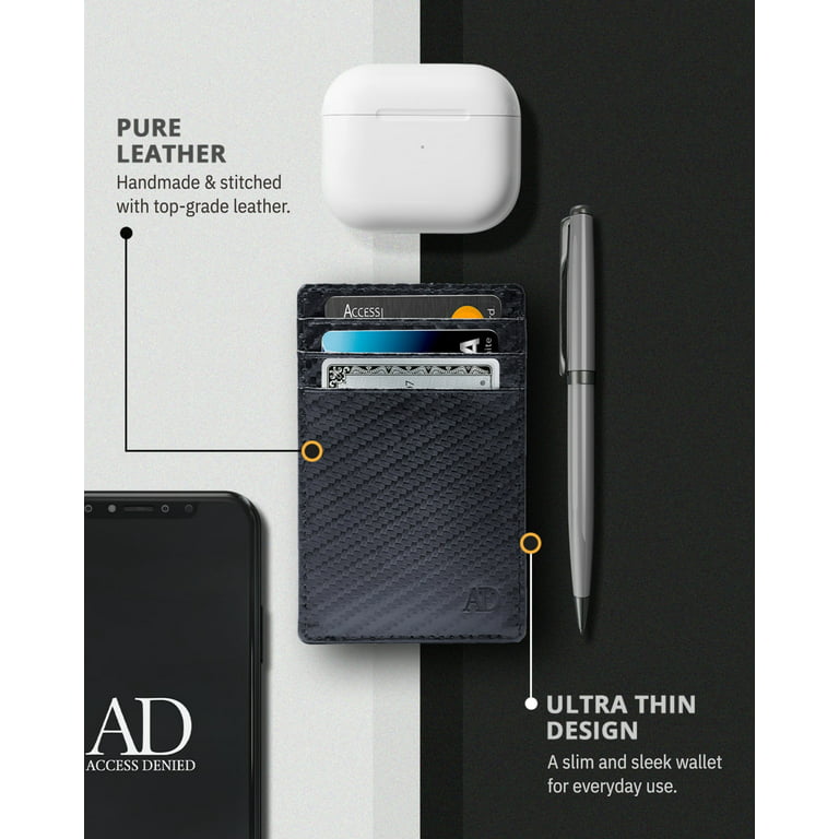 Access Denied Genuine Leather Air Tag Holder - Slim Minimalist