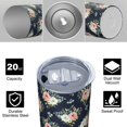 thumbnail image 4 of Pioneer Flower Floral Print Pattern 20oz Skinny Tumbler with Straw & Lid, Double Wall Vacuum Insulated Cup, Leak-Proof, Cup Holder Friendly, Hot 6H Cold 12H, 4 of 6