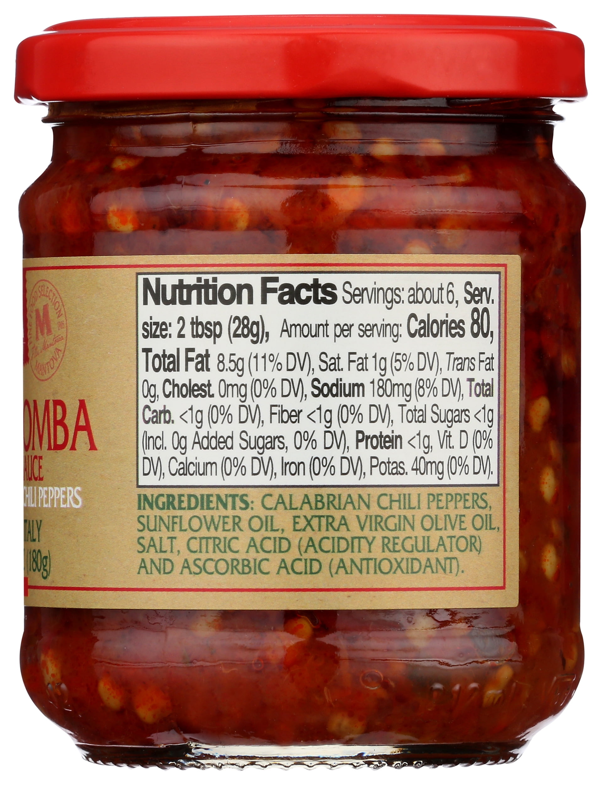 (Pack of 6), Mantova Italian Bomba Hot Pepper Sauce, 6.35 fl oz