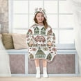 thumbnail image 7 of FORMRS Wearable Blanket Hoodie with Sleeves for Kids Cozy Flannel Sweatshirt, Green Nordic Christmas House, 7 of 7