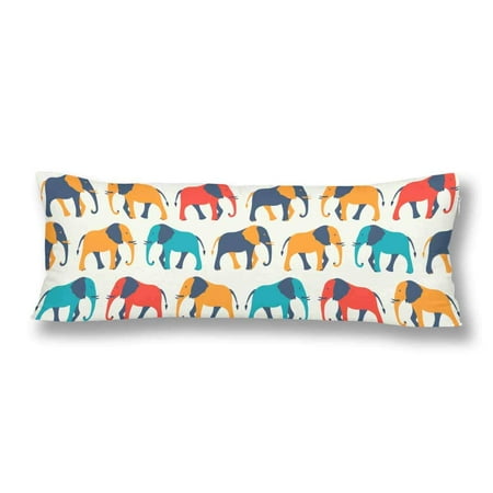 Gckg Cute Animal Retro Elephant Silhouettes Body Pillow Covers