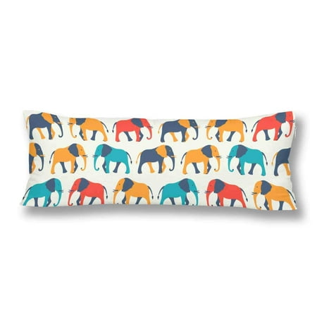 Gckg Cute Animal Retro Elephant Silhouettes Body Pillow Covers