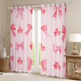 thumbnail image 2 of Erosebridal Cute Clover Bow Black Out Curtains for Girls,Kids Teens Dreamy Flowers Bowtie Curtains Pack of 2 (42x63 Each),Super Cozy Room Decor, 2 of 6