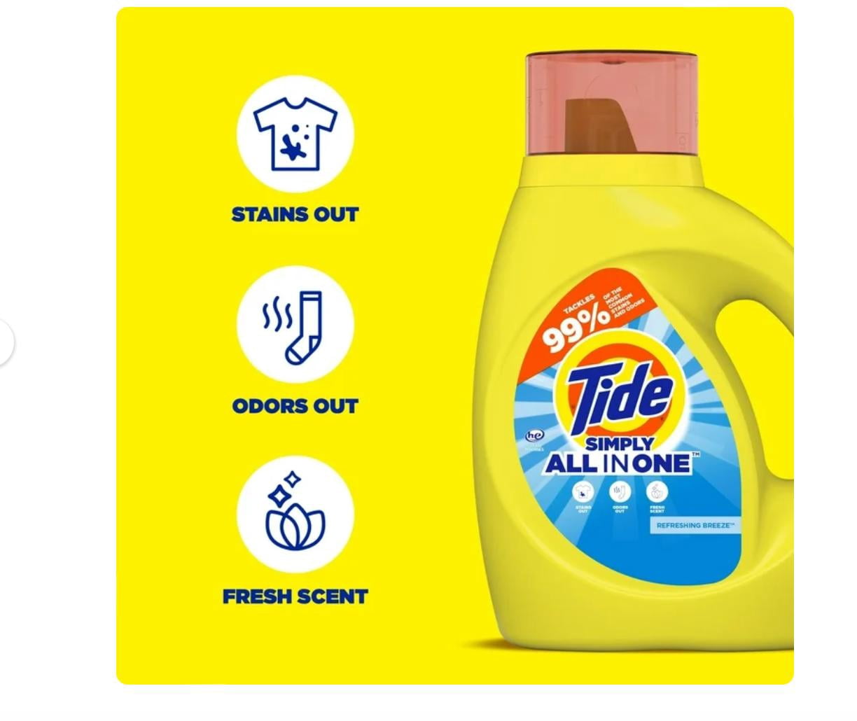 Tide Simply Clean & Fresh Liquid Laundry Detergent (32 fl oz  x 3 )– 3 Pack bottles