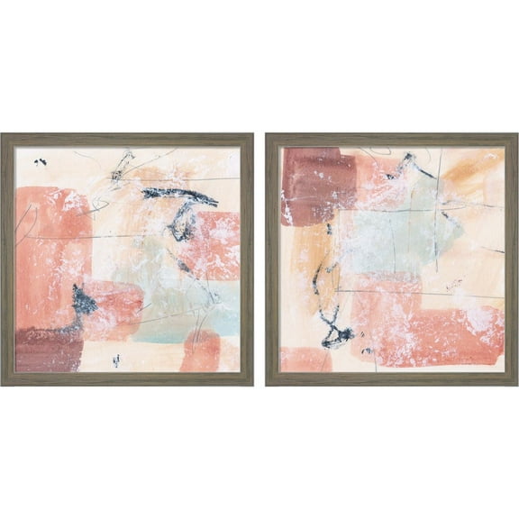 Great Art Now Warm Underneath by Melissa Wang, 2 Piece Framed Art Set Each 13"W x 13"H