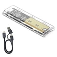 thumbnail image 1 of Boîtier SSD M.2 NVMe+NGFF Double Protocole Boîtier SSD USB 3.2 Gen2 10Gbps Boîtier de Disque Externe Transparent pour PC C, 1 of 5