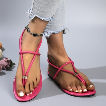 

XWQYRG Lady s flat toe slippers with lace-up