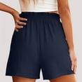 thumbnail image 6 of Tnhcen Women's High-Waisted Elastic Cargo Shorts with Ruffled Waist – Loose Fit Casual Shorts with Pockets Stretchy Waistband Comfortable Solid Shorts for Women S-2XL, 6 of 9