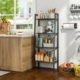 thumbnail image 2 of Costway 4-Tier Wood Ladder Shelf Ladder Bookcase Bookshelf Display Rack, 2 of 10