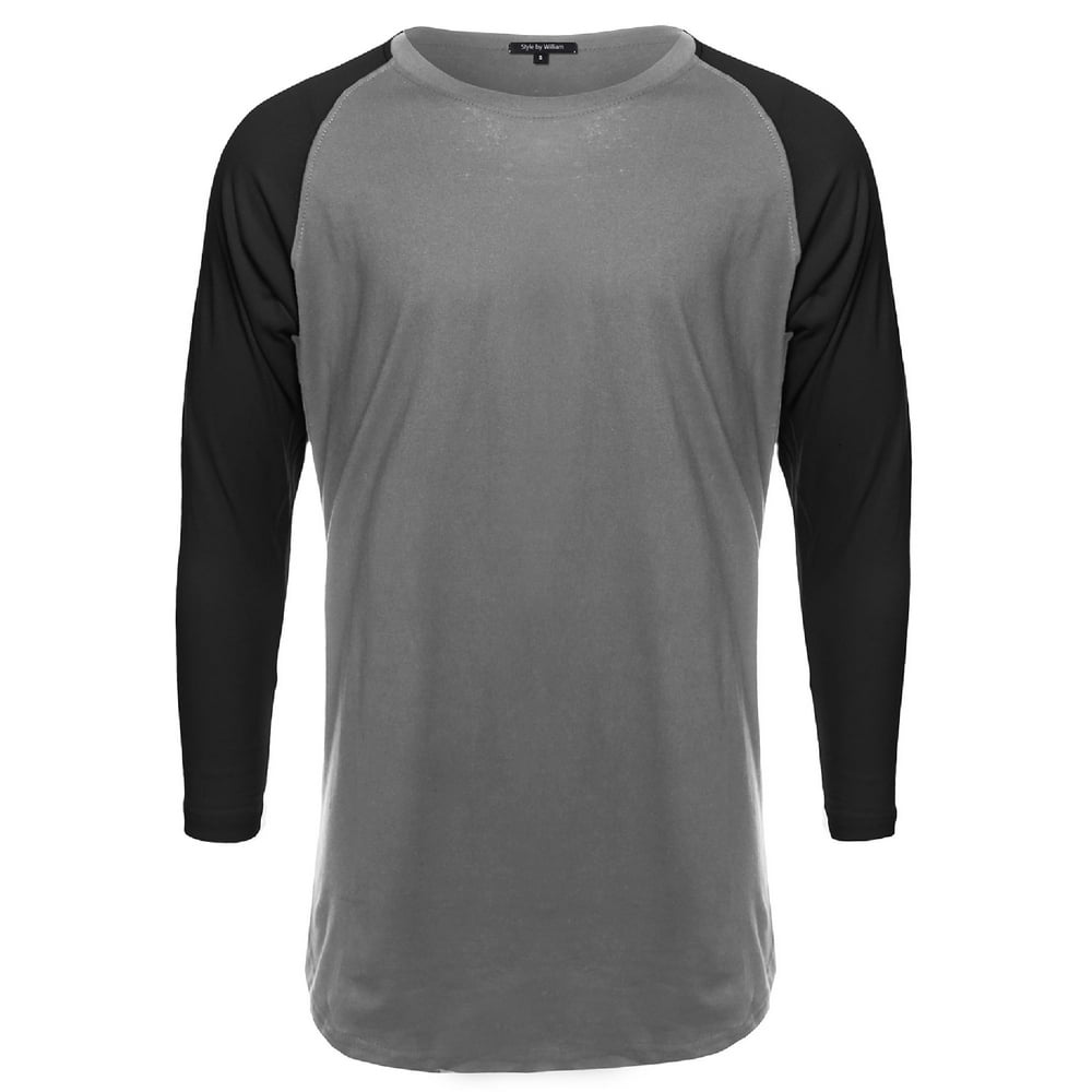 FashionOutfit Men's Basic Lightweight Baseball Raglan Shirt Walmart