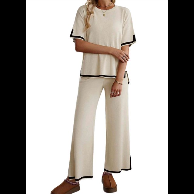 Pantalón de Punto de Corta, Talla XS, Color Albaricoque