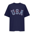thumbnail image 6 of NuoCaiYun New Women Cotton Tops, Spring Summer Ladies Short Sleeve Round Neck Casual Independence Day Printed T-Shirt, 6 of 6
