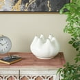 thumbnail image 2 of DecMode 7" Round Wide White Ceramic Vase with Multiple Openings, 2 of 9