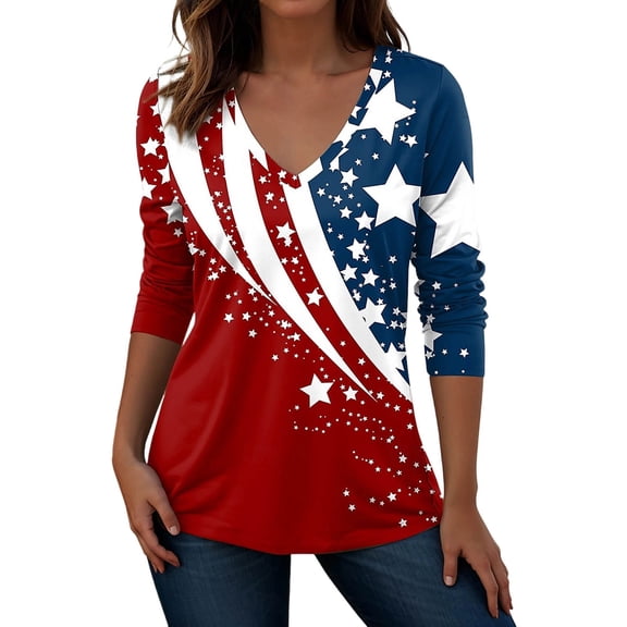 WEIWEN 250 Anniversary USA Shirt Women V Neck 250th Anniversary USA Shirt Patriotic Tshirts 250 Years American Flag Tops Red, XXXL
