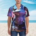 thumbnail image 2 of Honeii Colorful Frog Among Flowers Print Men’s Hawaiian Shirt,Classic Button-Down Short Sleeve Shirt, for Beach, Vacation, and Outdoor Activities,Large, 2 of 7