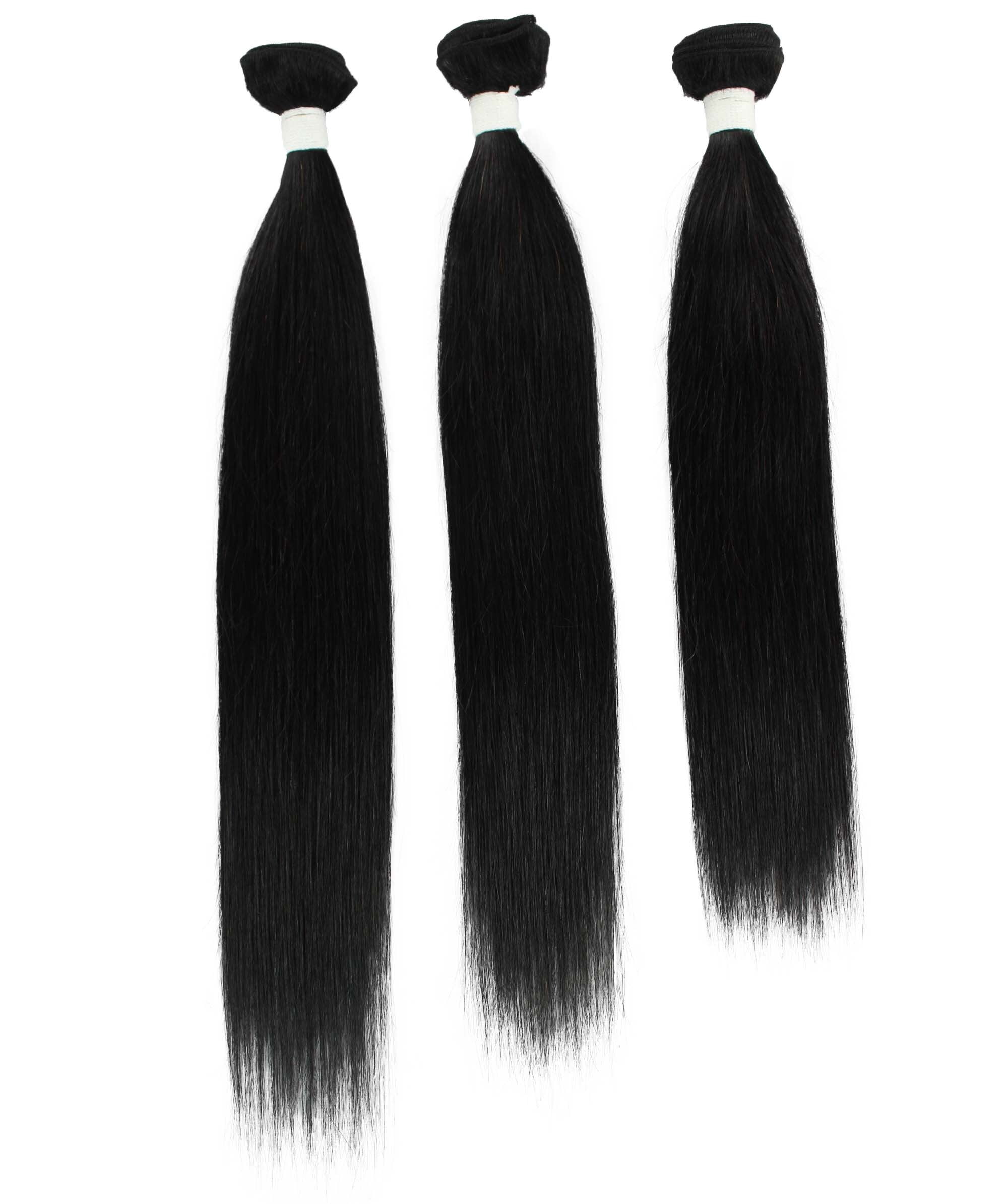 LUXLUXE Women Rico 100% Unprocessed A7 Grade Human Hair Bundle Free Part 4X4 Hand Tied Swiss Lace Closure