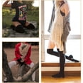 thumbnail image 4 of 3 Pairs Black Thigh High Socks Over The Knee Socks Long Knee High Socks for Women, 4 of 5