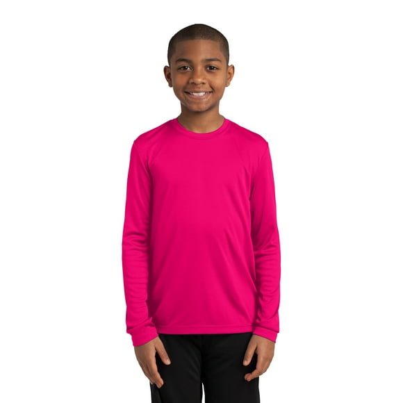 Sport-Tek &#174;  Youth Long Sleeve Posicharge &#174;  Competitor&#153; Tee. Yst350ls L Pink Raspberry