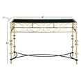 thumbnail image 3 of Decmode Modern Iron and Glass Geometric Lattice Console Table, Gold, 3 of 4