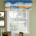 thumbnail image 4 of Orange Blue Ocean Waves Valances for Windows, Decorative Rod Pocket Window Valance Curtains, Summer Beach Coastal Abstract Short Curtain Drapes for Kitchen/Living Room, 2 Panels, 60" W x 18" L, 4 of 8