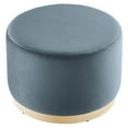 thumbnail image 3 of Ottoman Accent Chair, Blue, Velvet, French Living Lounge Cafe Lobby Hospitality Restaurant, Modern Contemporary Boutique HB36589, 3 of 8