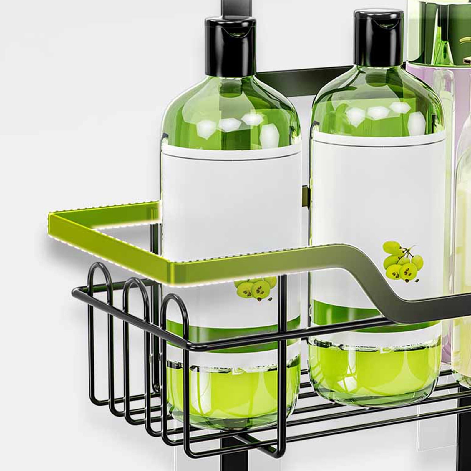 Bxaolu Over The Door Shower Caddy - 3 Tier Shower Shelves Hanging with Soap Holders, Shower Organizer with 4 Hooks, Bathroom Rack and Storage, Black